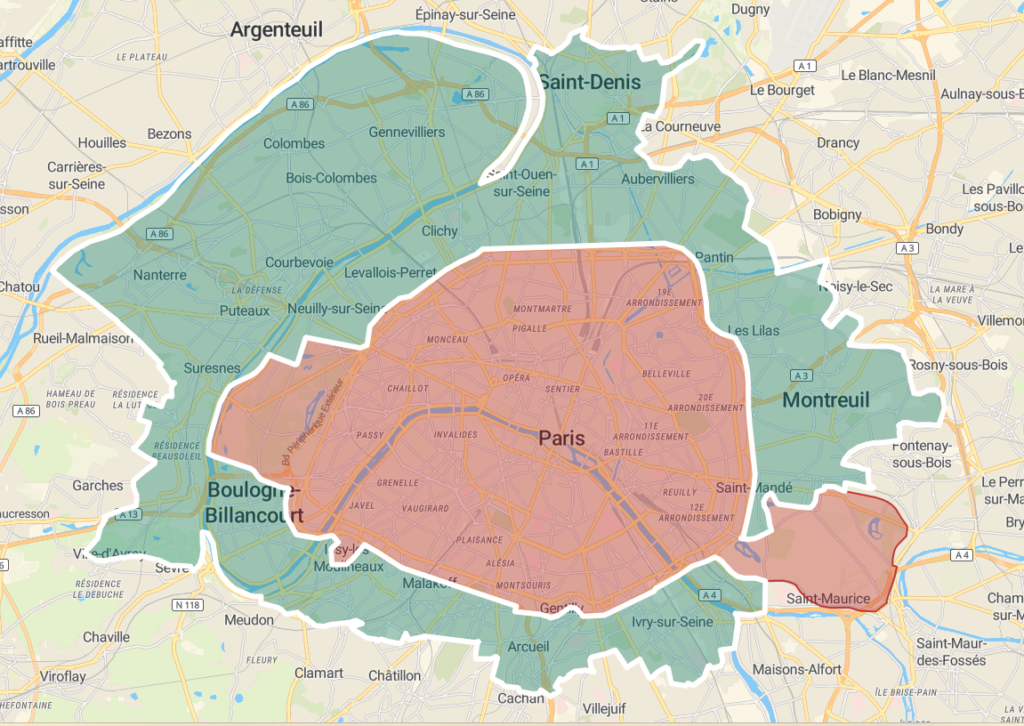 Zone de livraison Diligo Paris + limitrophe